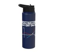 I Go Off On A Tangent Math Teacher Geometry Calculus Funny Stainless Steel Insulated Water Bottle