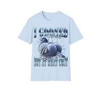I Gooned But at What Cost T-Shirt Funny Meme Gooning Pigeon Gooner Joke Ironic Graphic Shirt, Light Blue, M