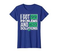 I Got 99 Problems and 420 Solutions Funny Weed Quotes T-Shirt, Women, Royal Blue, 3X-Large