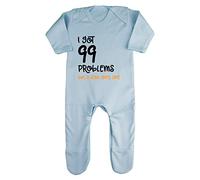 I Got 99 Problems But A Soul Ain’t One Ginger Statement Baby Romper Jumpsuit with feet, 3-6 Months, Pastel Blue