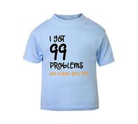 I Got 99 Problems But A Soul Ain’t One Ginger Statement Short Sleeve Cotton Kids t Shirt, 2-3 Years, Pastel Blue