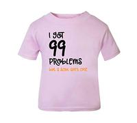I Got 99 Problems But A Soul Ain’t One Ginger Statement Short Sleeve Cotton Toddler t Shirt, 1-2 Years, Pastel Pink
