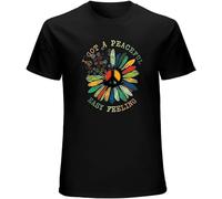 I Got A Peaceful Easy Feeling Unisex T-Shirt Printed Tee Graphic Top Men Black Shirt(Large)