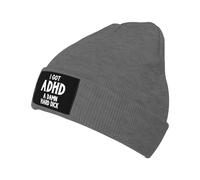 I Got ADHD A Damn Hard Dick Beanie for Men,Slouchy Knit Skull Cap Warm Winter Hat Cuffed Plain Hat Deep Heather