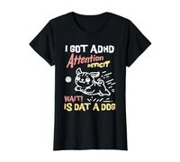 I Got ADHD Attention Deficit Wait is Dat A Dog Value Graphic T-Shirt, Women, Black, S