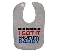 I got it from My Daddy (Bowtie Style) Cotton Baby bib - Grey