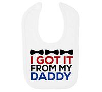 I got it from My Daddy (Bowtie Style) Cotton Baby bib - White