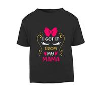 I got it from My Mama (Bow Style) [BBY4] Short Sleeve Cotton Toddler t Shirt, 2-3 Years, Black