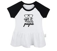 I Got it from My Mama or Papa Funny Dresses, Newborn Baby Girls Princess Dress, Toddler Infant Kids Ruffles Skirts