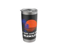 I Got Leid in Hawaii Retro T-Shirt 70s Throwback Surf Tee Stainless Steel Insulated Tumbler