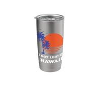 I Got Leid in Hawaii Retro T-Shirt 70s Throwback Surf Tee Stainless Steel Insulated Tumbler