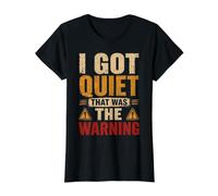 I Got Quiet that was The Warning Introvert Sarcastic Mood Value Graphic T-Shirt, Women, Black, L