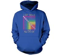 I Got Skills They're Multiplying - Kids Unisex Hoodie - Number Day 2025 School Maths Day Hooded Top Numeracy Day Hoody Mathematics Lover 9-11 Years Blue