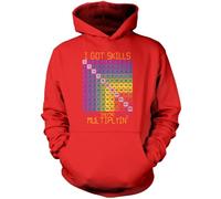 I Got Skills They're Multiplying - Kids Unisex Hoodie - Number Day 2026 School Maths Day Hooded Top Numeracy Day Hoody Mathematics Lover 12-13 Years red