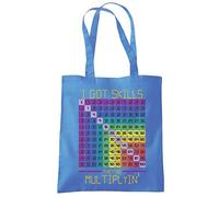 I Got Skills They're Multiplying - Tote Shopping Bag - Number Day 2026 School Maths Day Top Numeracy Day Tee Mathematics Lover One size cornflower blue