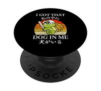 I Got That Dog In Me Turtle Baseball Funny Retro Tortoise PopSockets Adhesive PopGrip