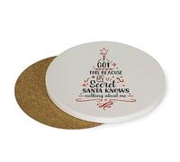 I Got This Because My Secret Santa Knows Nothing About Me, Tableware, Coffee, Tea, Drink Coaster. (Round Ceramic Coaster)