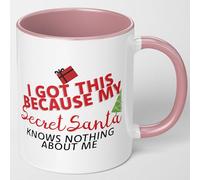 I Got This Mug Because My Secret Santa Knows Nothing About Me Pink 11oz Mug Secret Santa Boss Colleague Gifts