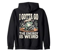 I Gotta Go The Energy Is Weird Frog Raccoon Zip Hoodie