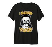 I Graduated Can I Go Back to Bed Now Confused Panda Bear Premium T-Shirt