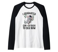 I Graduated Can I Go Back to Bed Now Funny Koala Graduation Raglan Baseball Tee