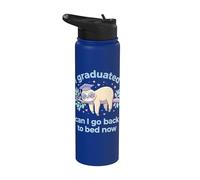 I Graduated Can I Go Back to Bed Now Sloth Stainless Steel Insulated Water Bottle
