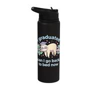I Graduated Can I Go Back to Bed Now Sloth Stainless Steel Insulated Water Bottle