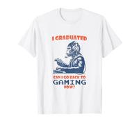 I Graduated Can I Go Back To Gaming Monkey Gamer Graduation T-Shirt