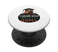 I Graduated Miracles Happen Funny Graduation Cap Boho PopSockets Adhesive PopGrip