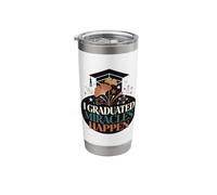 I Graduated Miracles Happen Funny Graduation Cap Boho Stainless Steel Insulated Tumbler