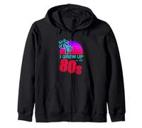 I Grew Up in the 80s Retro Sunset Style Zip Hoodie