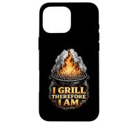 I Grill Therefore I Am Funny BBQ Grill Philosophy Case for iPhone 16 Pro Max