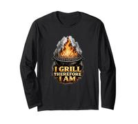 I Grill Therefore I Am Funny BBQ Grill Philosophy Long Sleeve T-Shirt