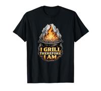 I Grill Therefore I Am Funny BBQ Grill Philosophy T-Shirt