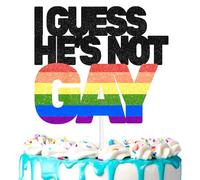 I Guess He's Not Gay cake add-in for Pride Day cake decorations, bachelor parties, bachelor parties, and bridal shower decorations. (Rainbow)
