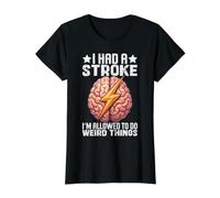 I Had a Stroke I'm Allowed to Do Weird Things Brain Health Value Graphic T-Shirt, Women, Black, L
