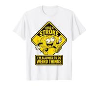 I Had A Stroke I'm Allowed to Do Weird Things Funny Recovery Value Graphic T-Shirt, Men, White, S