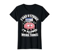 I Had A Stroke I'm Allowed to Do Weird Things Funny Recovery Value Graphic T-Shirt, Women, Black, M