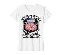 I Had A Stroke I'm Allowed to Do Weird Things Funny Recovery Value Graphic T-Shirt, Women, White, L