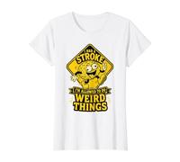 I Had A Stroke I'm Allowed to Do Weird Things Funny Recovery Value Graphic T-Shirt, Women, White, M