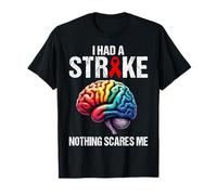 I Had A Stroke Nothing Scare Me Red Ribbon Stroke Warrior T-Shirt