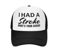 I Had A Stroke What's Your Excuse Mesh Hat Men Women Baseball Cap Black