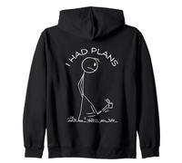 I Had Plans Stickman Kicks Can. Zip Hoodie