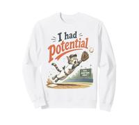 I Had Potential Funny Cat Playing Baseball Sweatshirt