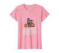 I Hate Being Sexy But I Am Certified Forklift Operator Funny T-Shirt, Women, Pink, Medium