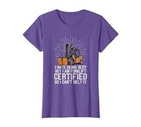 I Hate Being Sexy But I Am Certified Forklift Operator Funny T-Shirt, Women, Purple Heather, Medium