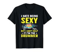 I Hate Being Sexy But I Cant Help It I'm The Drummer Drums Value Graphic T-Shirt, Men, Black, XL