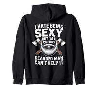 I Hate Being Sexy But I'm A Chubby Bearded Man Can't Help It Zip Hoodie