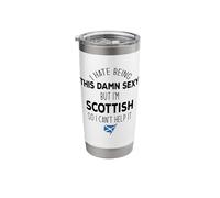 I Hate Being This Damn Sexy BUT I'm Scottish Meme ON Back Stainless Steel Insulated Tumbler