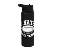 I Hate Both Teams Funny American Football Stainless Steel Insulated Water Bottle